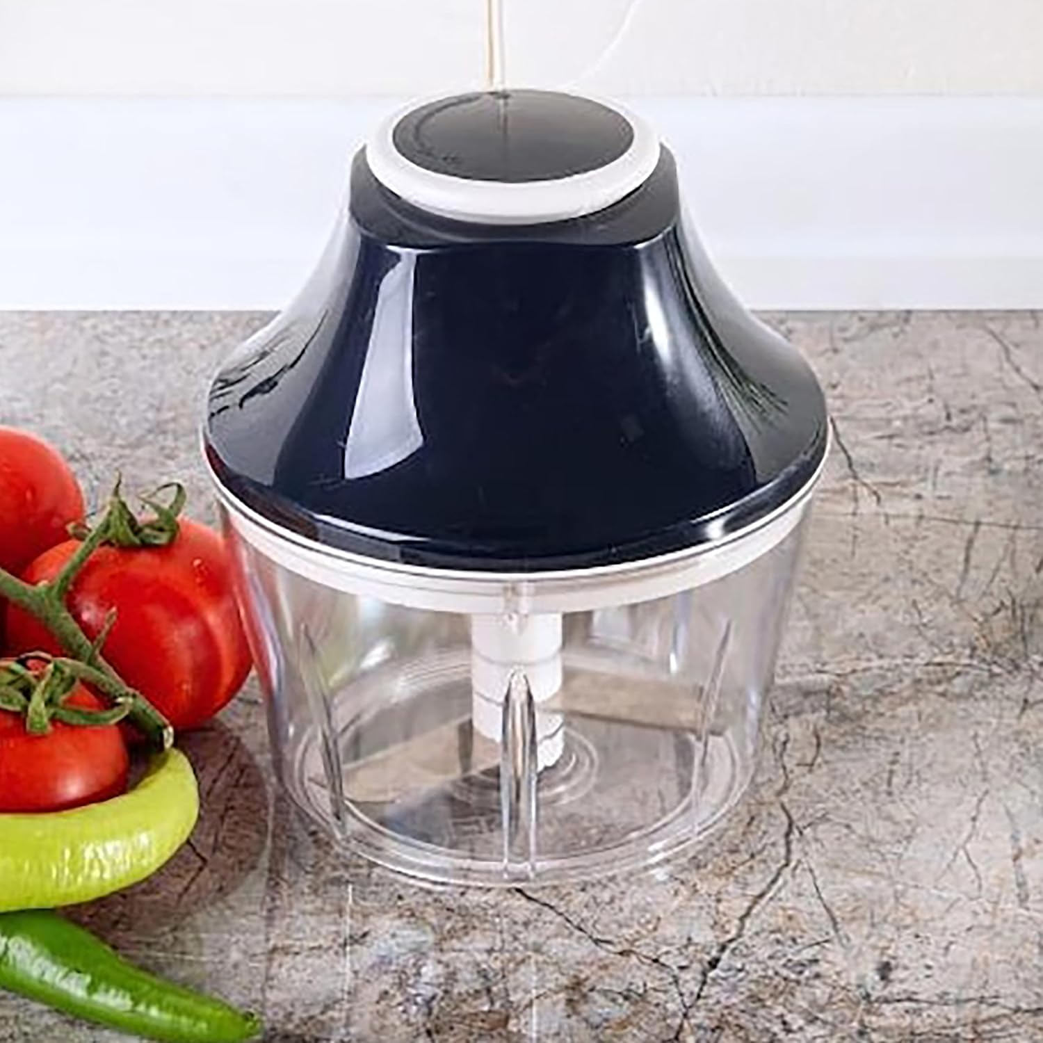 Promosyonca Manuel Sebze Doğrayıcı, Basmalı Rondo, Mutfak Gereçleri (Siyah)