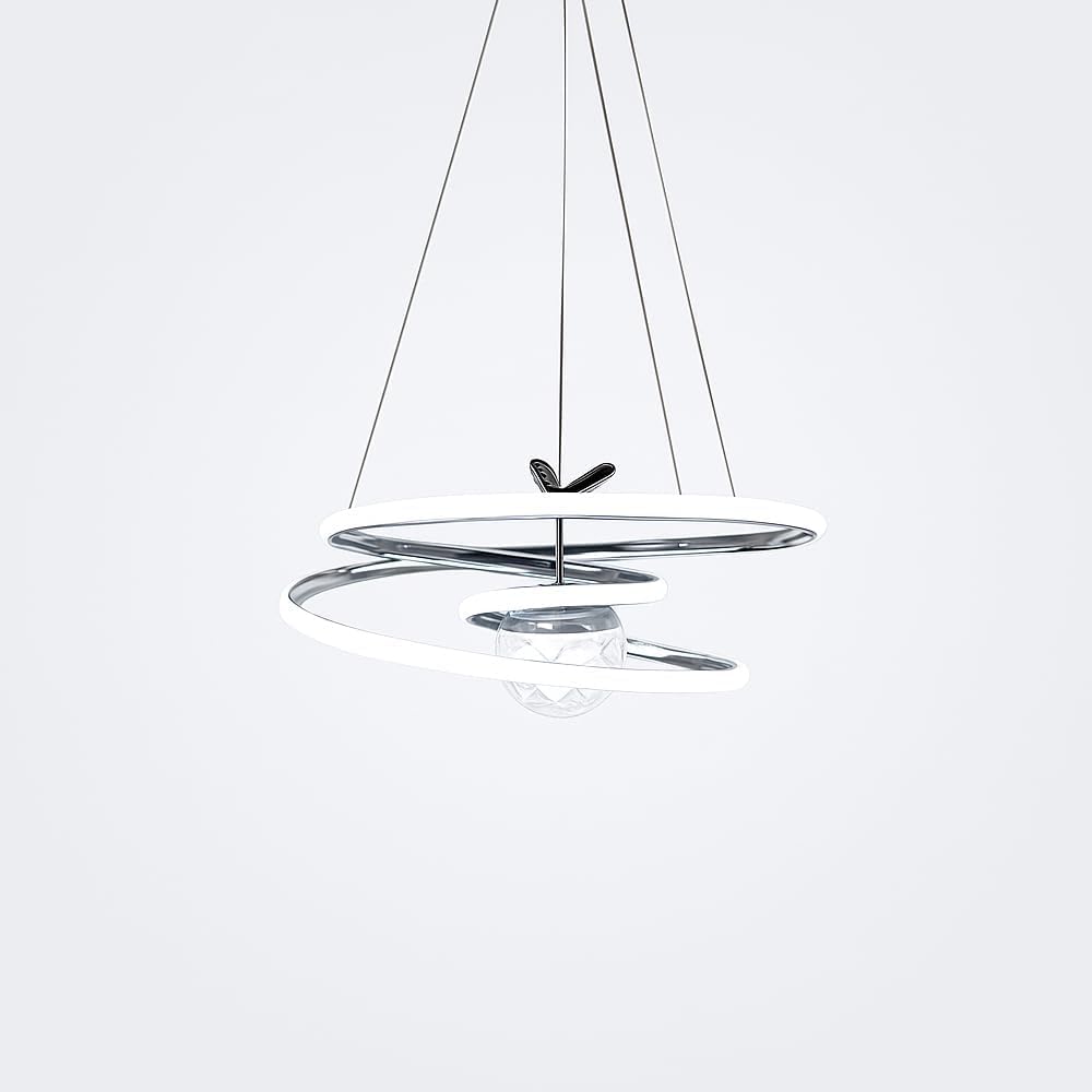 Kaos Model Uzaktan Kumandalı 3 Renkli LED Avize – Krom Gövdeli, Ayarlanabilir Sarkıt Tavan Lambası, Salon, Oturma Odası, Yemek Alanı ve Antre İçin Modern Şık Aydınlatma [Enerji Sınıfı A]