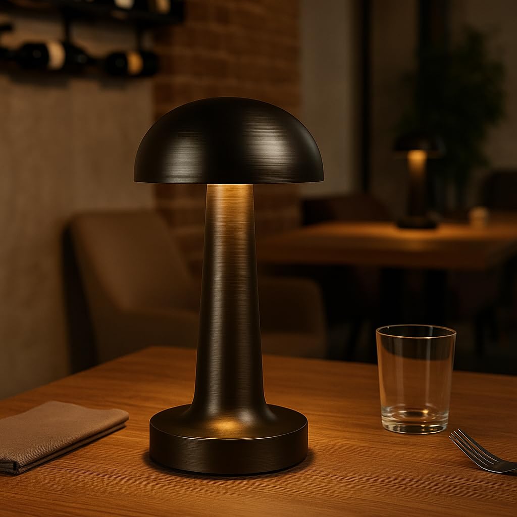 Siyah Dokunmatik Şarjlı Masa Lambası – 3 Renk Modu (6400K-3200K-1600K), 2W LED, 30-50 Lümen, 1200mAh Batarya, USB 5V DC