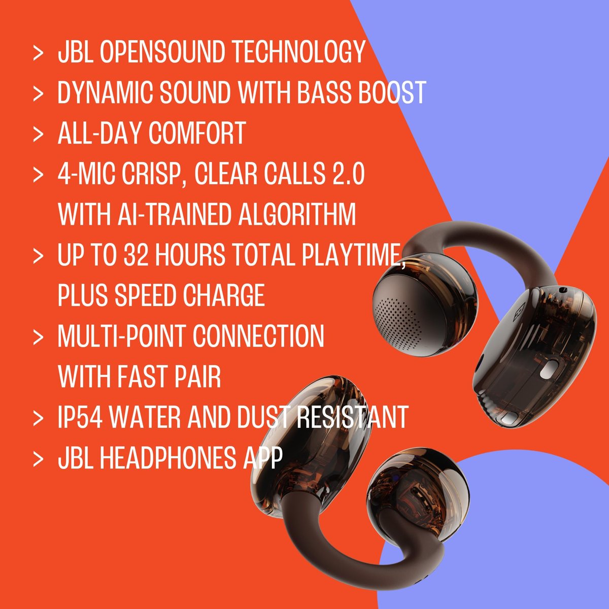 JBL SoundGear Clips,True Wireless Kulaklık, Mavi