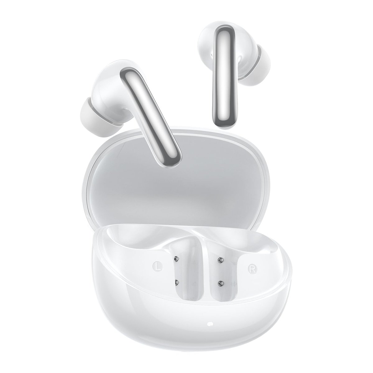 QCY MeloBuds N60 Aktif Gürültü Önleyici Kablosuz Kulaklıklar, 6-Mic Kablosuz LDAC Yüksek Çözünürlüklü 56dB ANC Kulak Tomurcukları, Çift Sürücü, Hızlı Şarj 45H Çalma Süresi, Uyarlanabilir EQ, IPX5 Su
