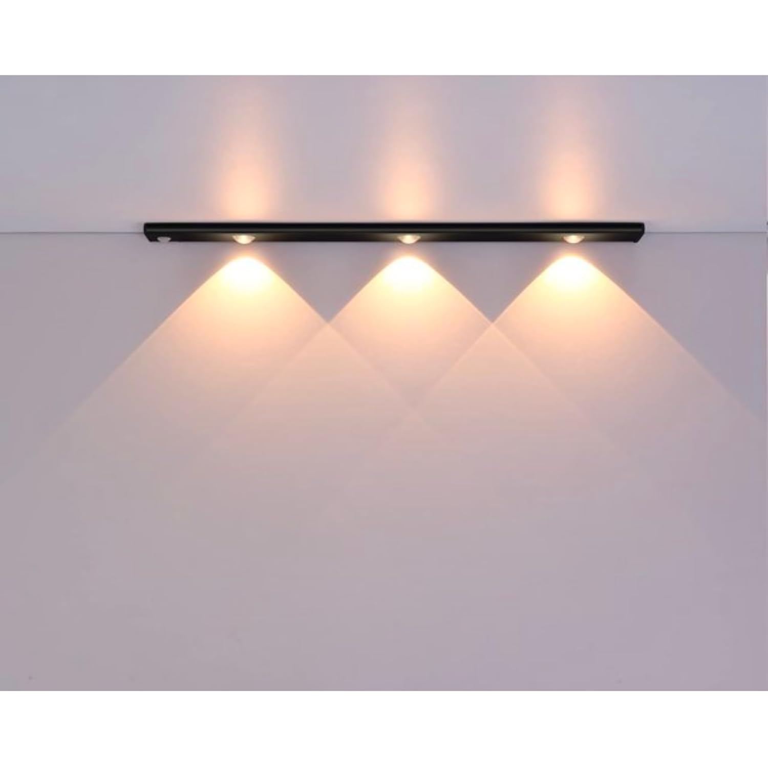 Hareket Sensörlü Ledli Gece Lambası, Parlaklık Ayarı Yapılabilir, 3000K-6000K, 3 Mod, Kablosuz, Merdiven Aydınlatması, USB Şarj Edilebilir Işık, LED Manyetik Lamba (Akasya - Siyah 40 Cm)