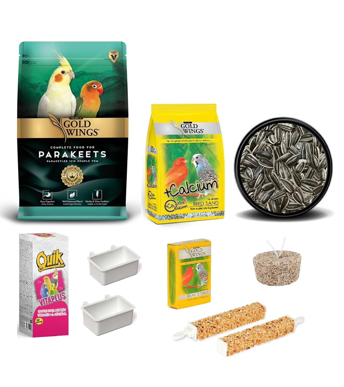 Paraket Yem ve Besin Takviyesi Seti