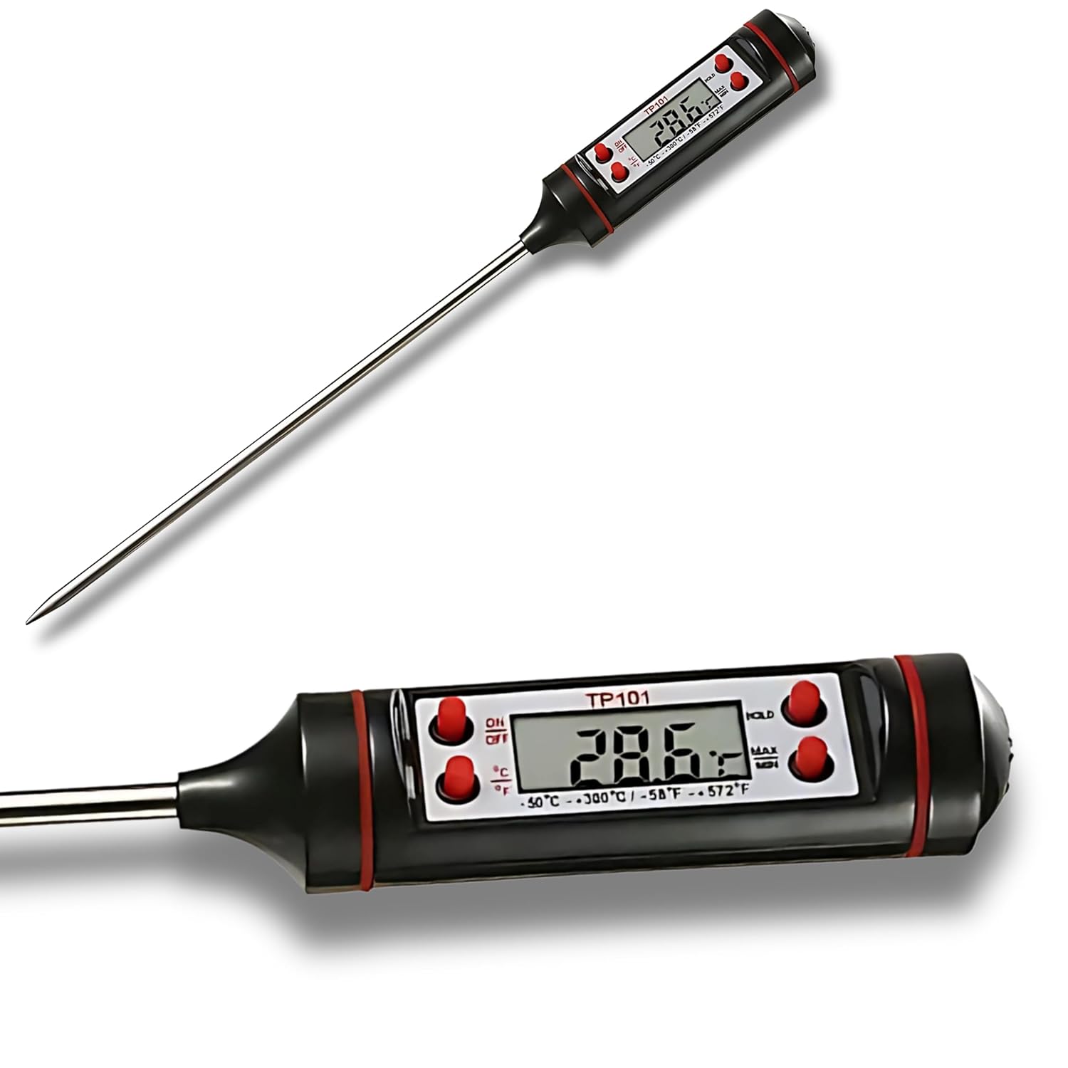 Kivela Dijital Mutfak Termometresi - Gıda Termometresi Sıvı Gıda Et Su Süt Yiyecek Sıcaklık Ölçer - Uzun Sensör Sayesinde Eliniz Yanmaz - Yüksek Hassasiyet Pişirme Termometresi