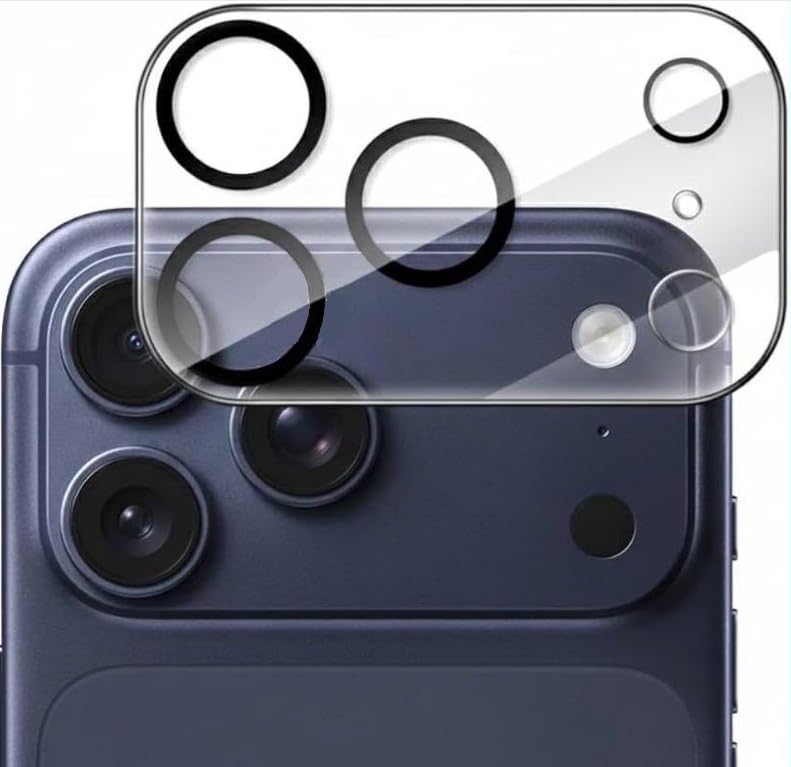 iPhone 17 Pro Max Uyumlu Full Kamera Lens Koruyucu Darbe Dayanıklı Temperli Cam Tam Koruyucu HD Şeffaf Kamera Lens Cam Film Çizilme Önleyici Koruyucu Film