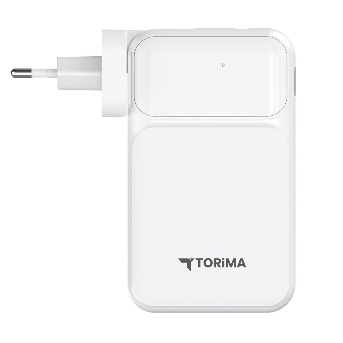 Torima TRM-1017 Beyaz 10000 mAh Type-C Taşınabilir 22,5 W Hızlı Şarj Dijital Göstergeli Powerbank