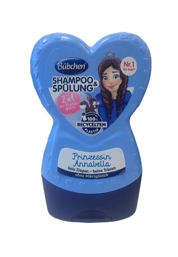 Bübchen Çocuk Şampuan & Saç Kremi 2’si 1 Arada Prinzessin Annabella – Göz Yakmayan, Kolay Tarama, 230 ml