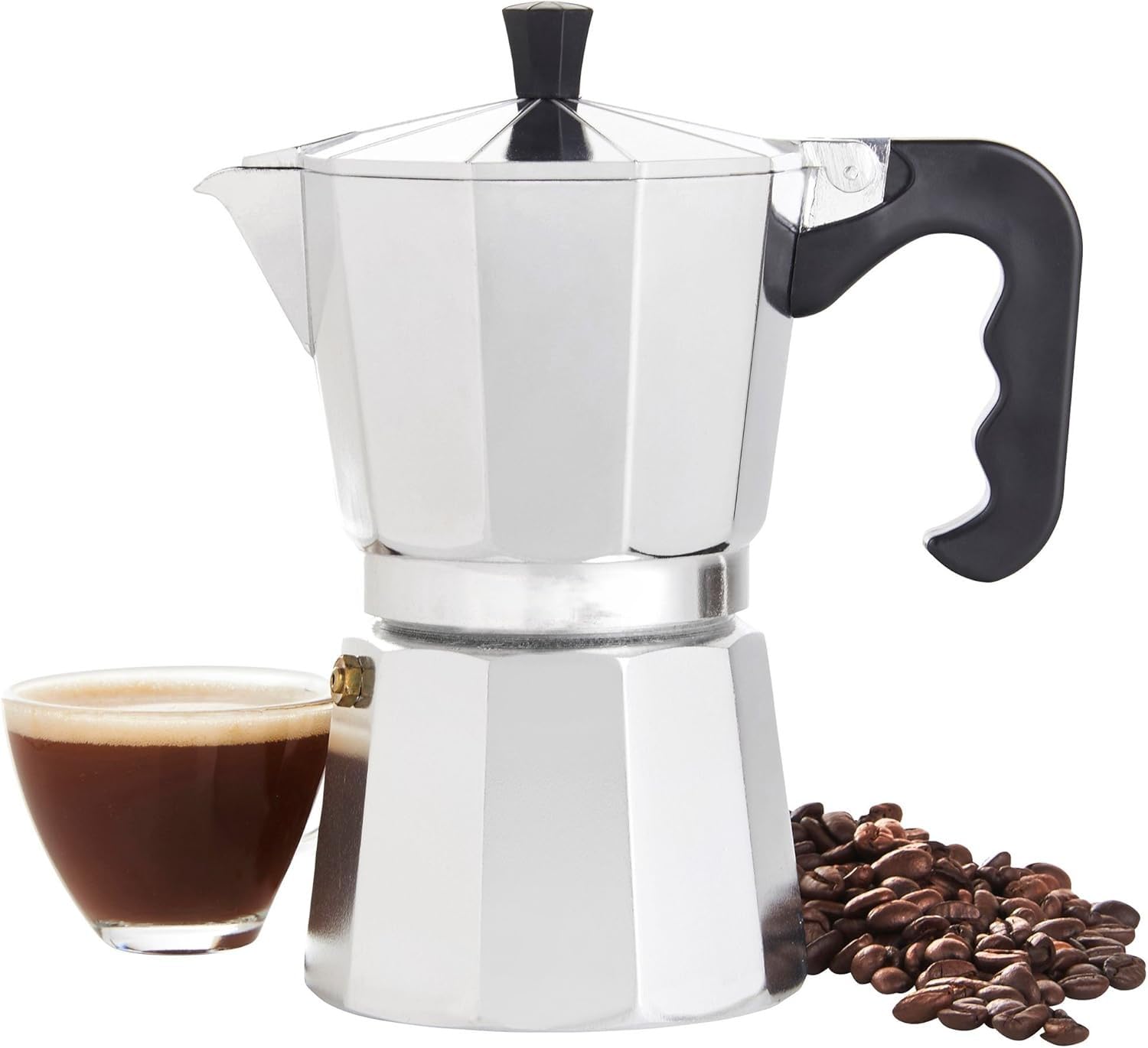 Orret Home Moka Express Espresso Cezvesi – Ocak Üstü Espresso Pişirici, Alüminyum Gövde, Klasik İtalyan Tarzı Kahve Demleme Cezvesi-Expresso Demleyici Cezve (6 Cup)