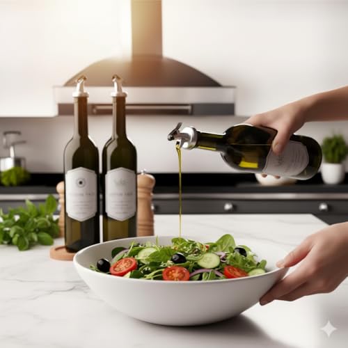 Orret Home Ahşap Stantlı 2’li 750 ml Zeytinyağı ve Sıvı Yağ Şişesi Seti – Sızdırmaz, Damlatmaz Yağdanlık Takımı, Cam Şişe ve Ahşap Tabanlı Yağlık Seti