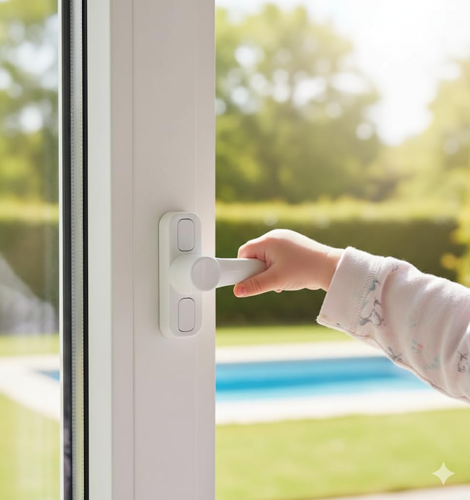 Orret Home 6 Adet Kapı ve Pencere Emniyet Kilidi – 360° Dönebilir PVC Güvenlik Mandalı, Hırsızlık Engelleyici ve Çocuk Güvenliği Kilidi, Çekmeli Pratik Kilit Seti