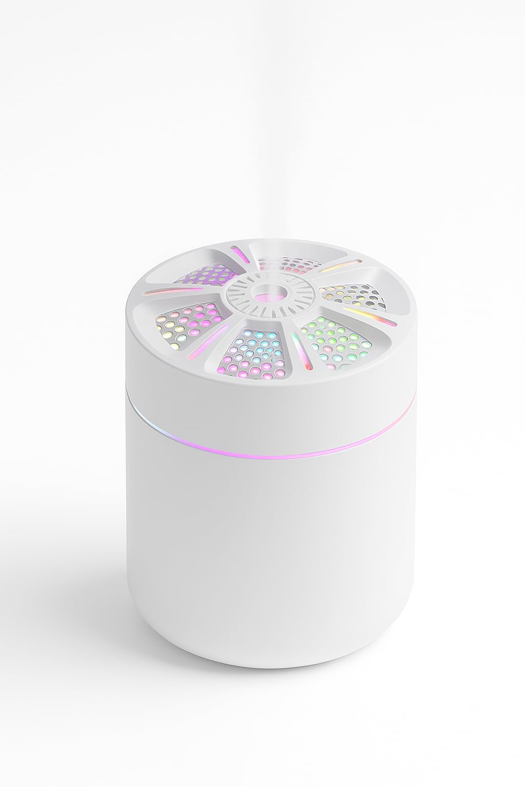 Busstier LED Işıklı Mini Aroma Difüzör Beyaz USB Hava Nemlendirici Sessiz Çalışan Taşınabilir Nem Makinesi Masaüstü Oda Ofis Araç İçin Uygun Otomatik Kapanma Özellikli
