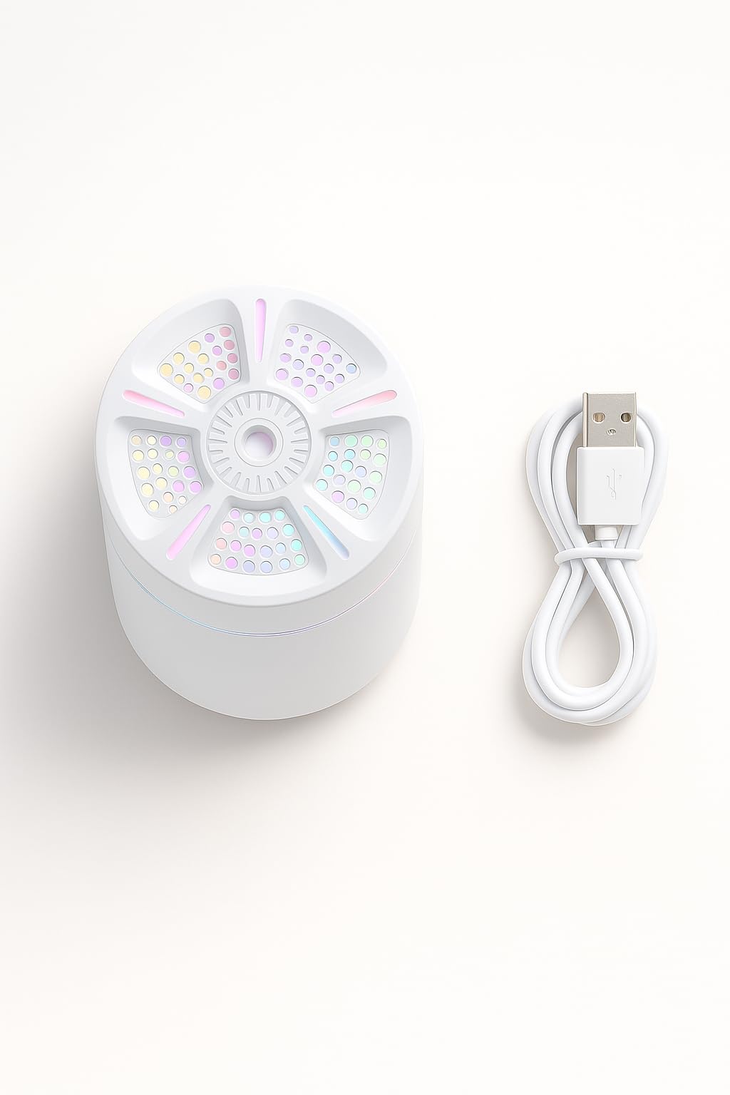 Busstier LED Işıklı Mini Aroma Difüzör Beyaz USB Hava Nemlendirici Sessiz Çalışan Taşınabilir Nem Makinesi Masaüstü Oda Ofis Araç İçin Uygun Otomatik Kapanma Özellikli
