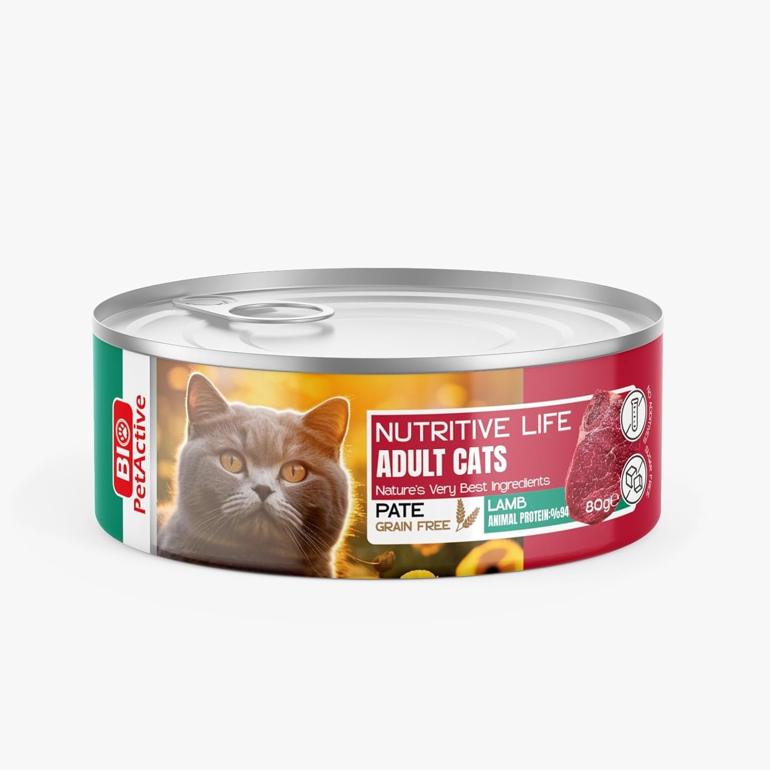 Bio PetActive Nutritive Life Konserve Kuzu Etli Yaş Kedi Maması (24 x 80 gr)