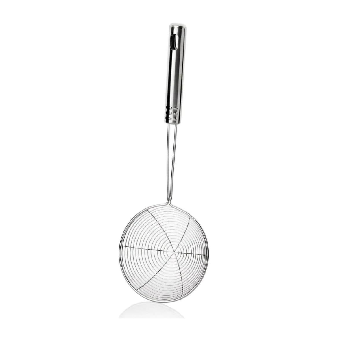 18-16 CM Paslanmaz Çelik Süzgeç Kepçe – Dayanıklı Kızartma ve Haşlama Kevgir Kaşık, Uzun Saplı Mutfak Süzgeci (16cm)
