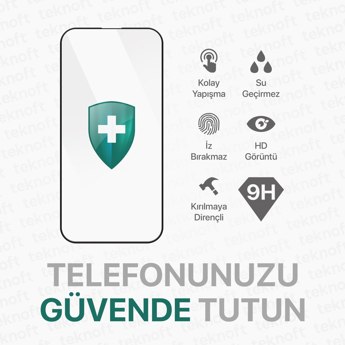 Teknoft iPhone 17 Pro Max için Kolay Kurulum Kitli Takılırken Camın Altında Kesinlikle Toz Bırakmayan Ekstra Güçlendirilmiş Tam Koruma Sağlayan Pürüzsüz Lazer Kesim Premium Ekran Koruyucu Kırılmaz Cam