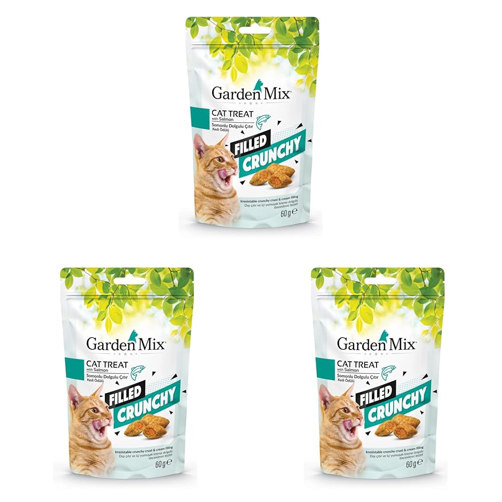 Garden Mix Somonlu Içi Dolgulu Kedi Ödülü 60Gr (3 paketi)
