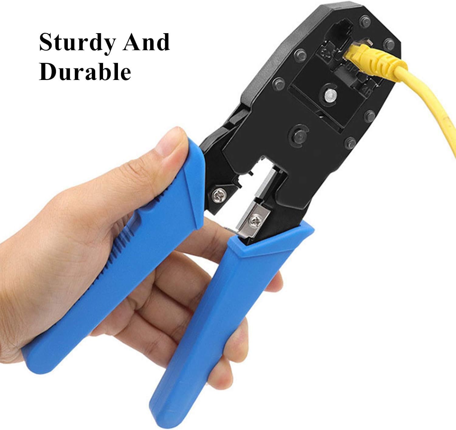 AEE® 4’ü 1 Arada CAT5 RJ45 RJ11 RJ12 Ağ Kablo Sıkma ve Soyma Pensesi + Kablo Sıyırıcı Seti | Network Crimping Tool – Telefon ve Ethernet Jak Çakma Aracı