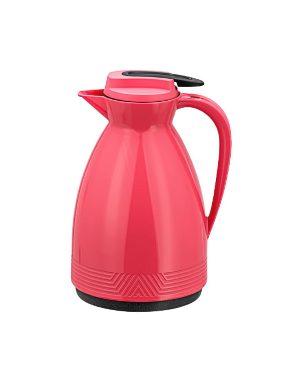 Çift Katmanlı Cam Termos, 1 Litre Kapasiteli, Isıya Dayanıklı, Piknik, Kamp, Ofis, Kafe ve Ev Kullanımı İçin (Pembe, 1 lt, Termos)