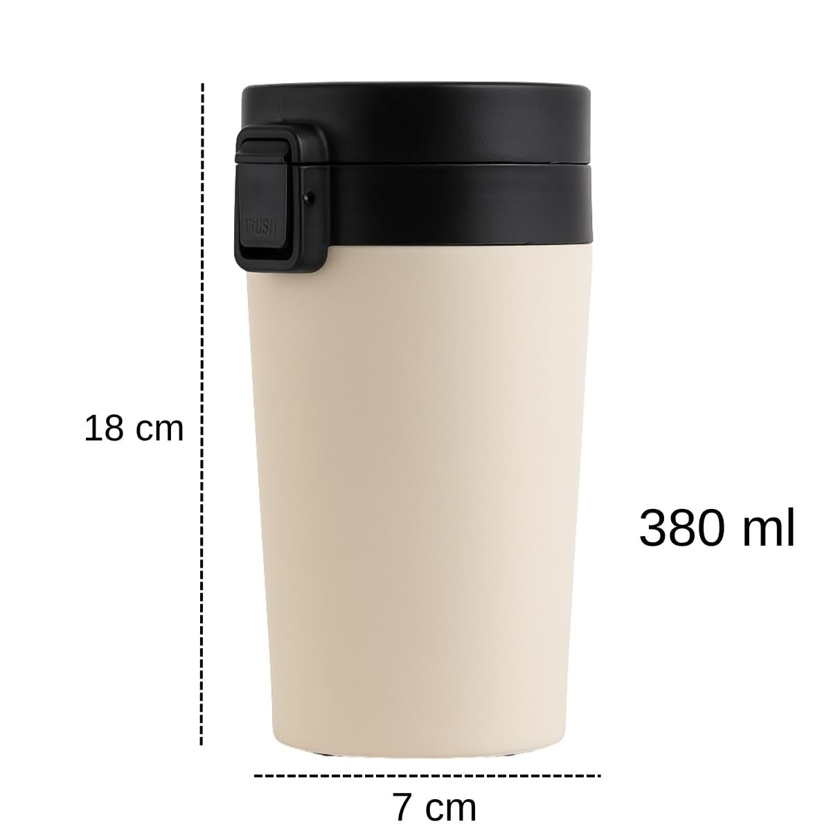 380 ml Siyah Sızdırmaz Termos Matara – Çift Katmanlı Paslanmaz Çelik, Isı Yalıtımlı Seyahat ve Ofis Kupası (Beyaz)