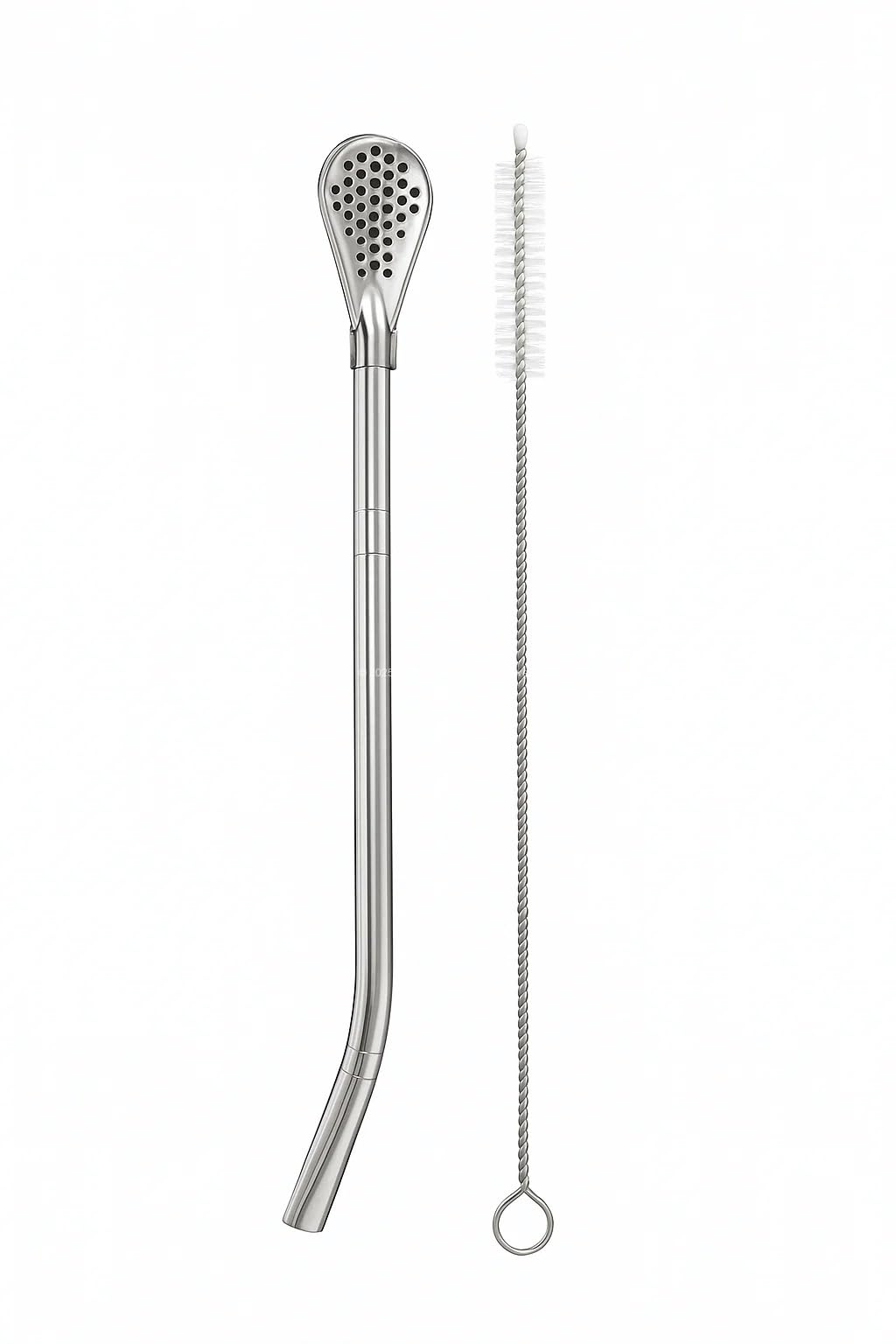 Busstier Süzgeç Uçlu Metal Pipet Seti, Filtreli Kaşık Pipet, Temizleme Fırçası Dahil, Kokteyl Sunum Bitki Çayı ve Yerba Mate (Bombilla) için Tekrar Kullanılabilir Şık Tasarım