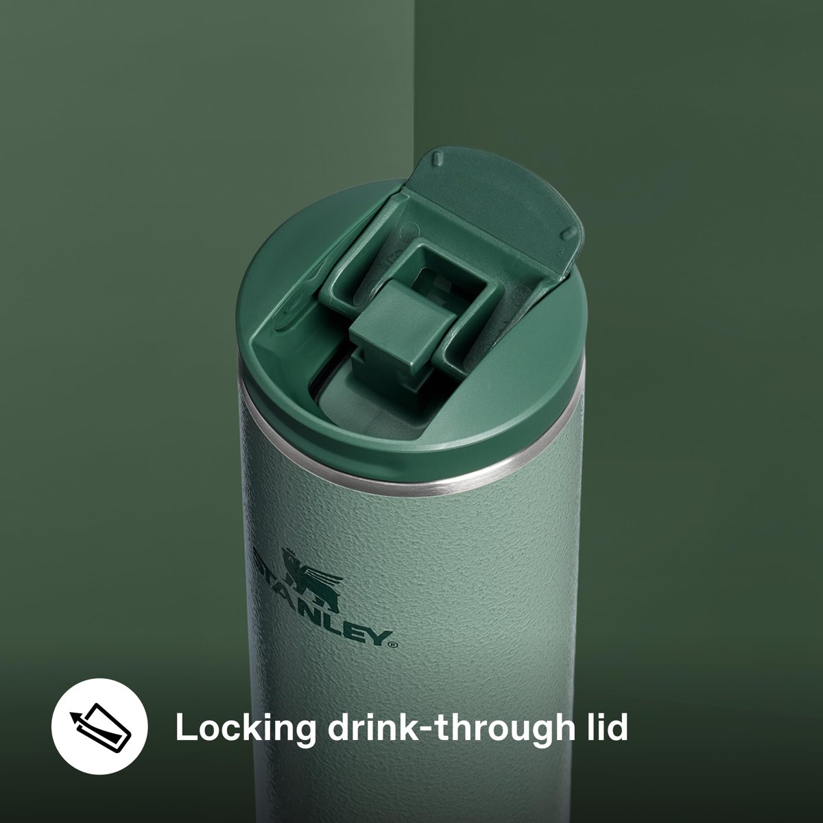 STANLEY The Transit FlipTop Mug Termos 0.47 Litre - Yeşil (Hammertone Green) | Paslanmaz Çelik