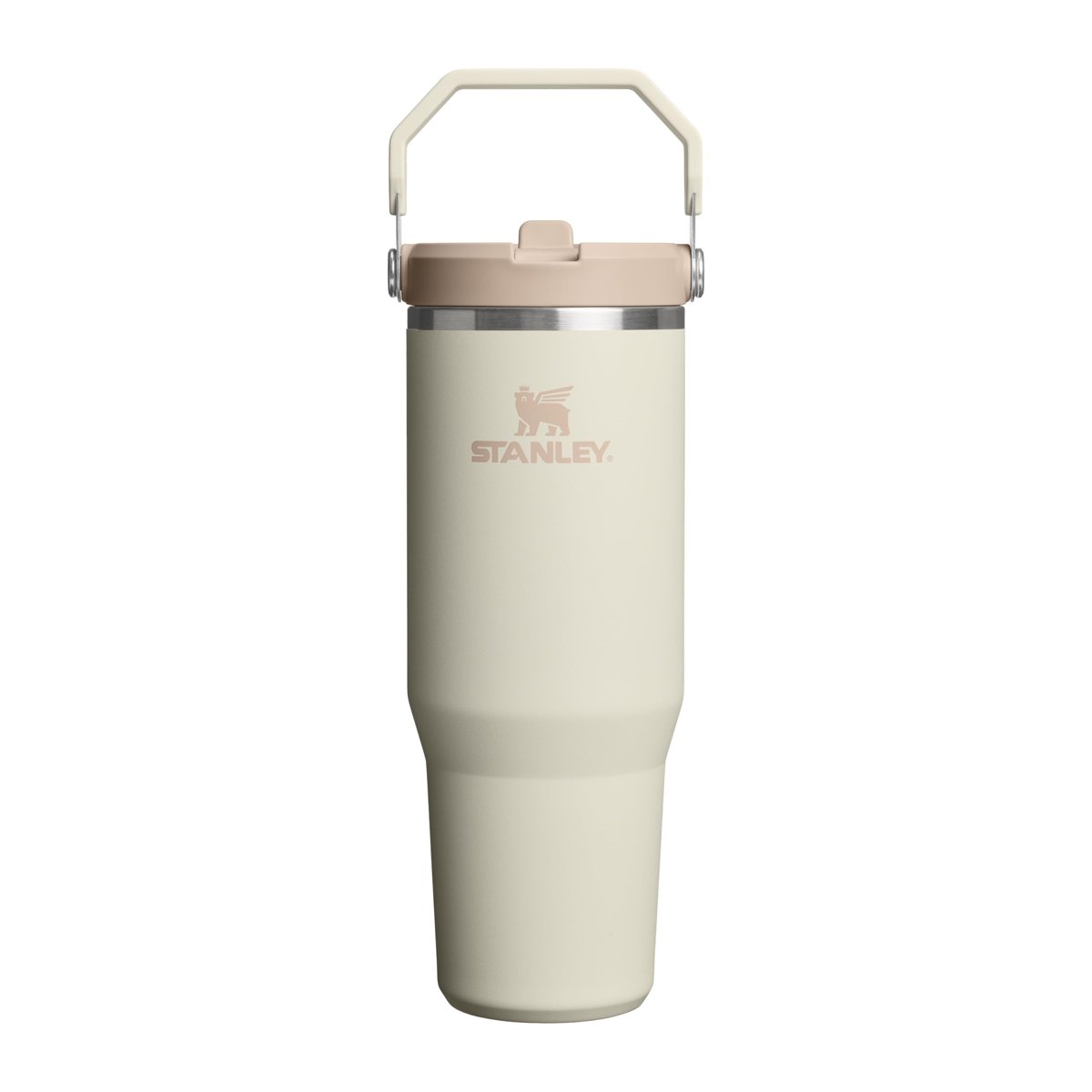 STANLEY IceFlow Flip Straw Tumbler Pipetli Termos Su Şişesi 0.89 Litre - Krem | Paslanmaz Çelik