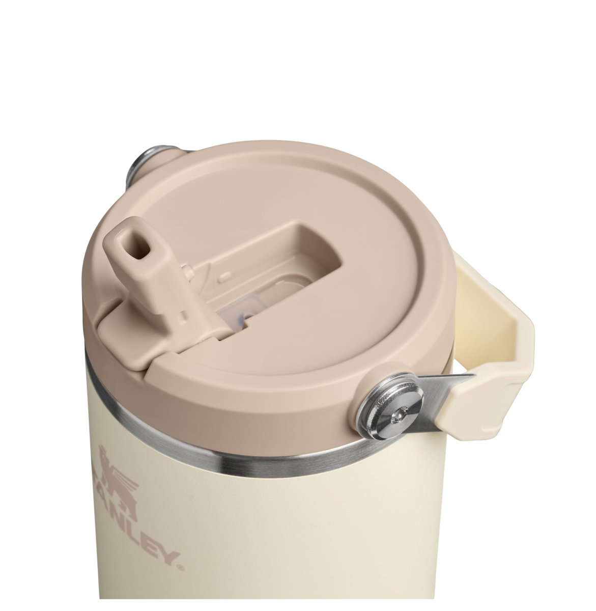 STANLEY IceFlow Flip Straw Tumbler Pipetli Termos Su Şişesi 0.89 Litre - Krem | Paslanmaz Çelik
