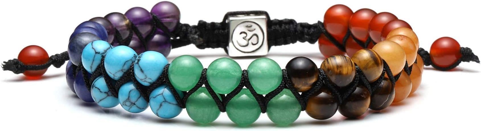 Valkyrie 7 Çakra Doğal Taş Bileklik Ayarlanabilir Örgü Tasarım Yoga Enerji Dengeleyici Meditasyon Taşları