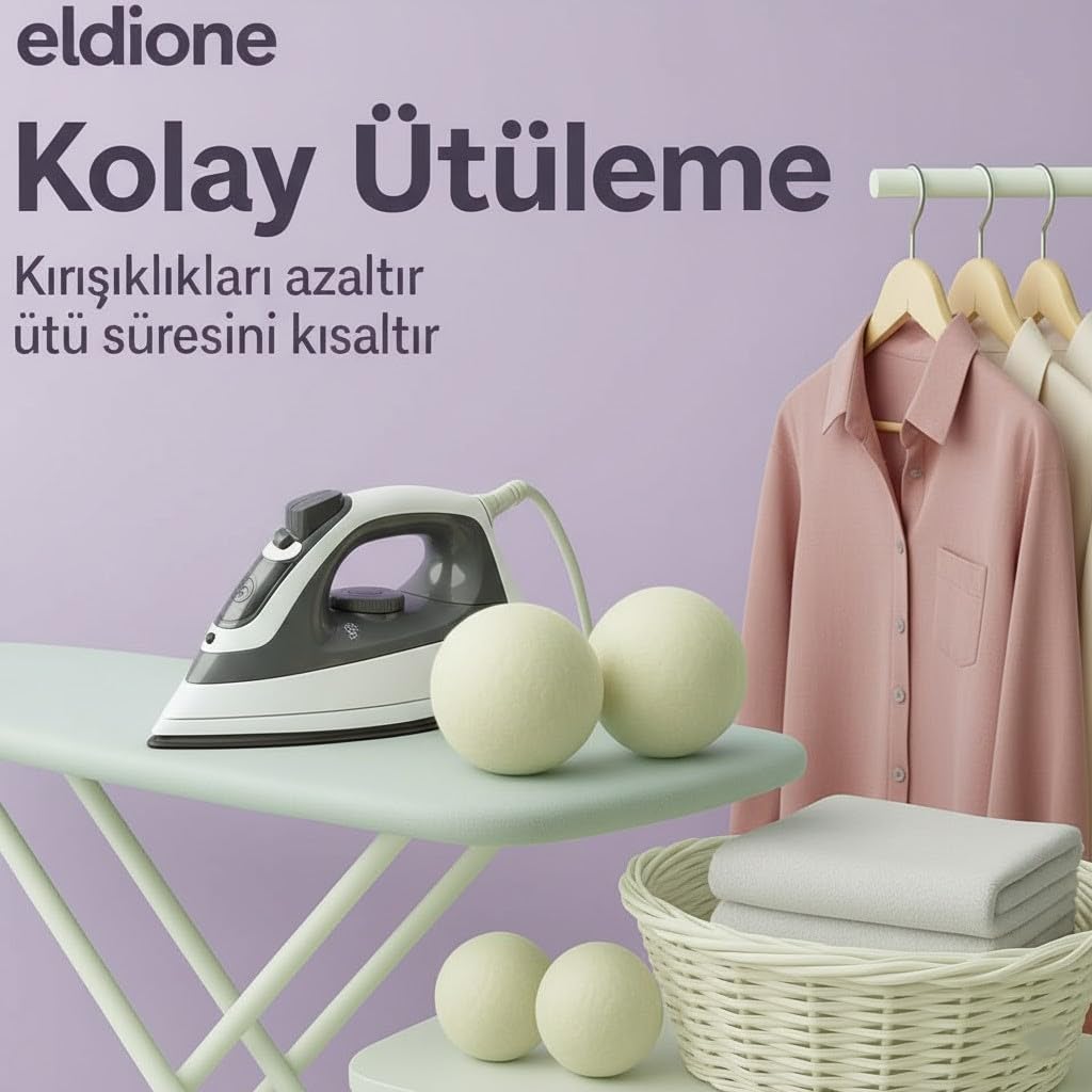 Orret Home Yün Çamaşır Kurutma Makinesi Topu – 3 Adet XL Boy%100 Organik Doğal Yün, Kırışık Önleyici ve Enerji Tasarrufu Sağlayan Kurutma Topu, Tekrar Kullanılabilir Orijinal Yün Top Seti