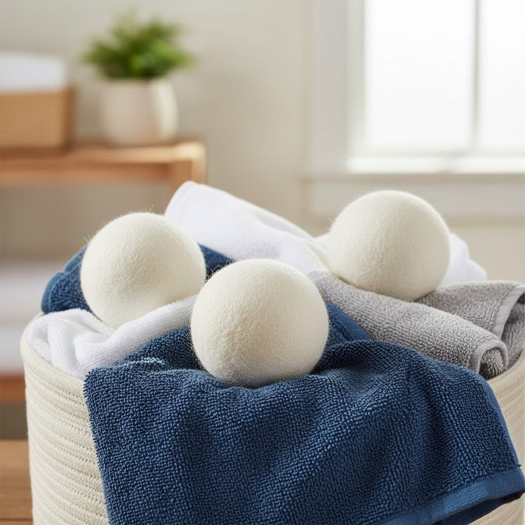 Orret Home Yün Çamaşır Kurutma Makinesi Topu – 3 Adet XL Boy%100 Organik Doğal Yün, Kırışık Önleyici ve Enerji Tasarrufu Sağlayan Kurutma Topu, Tekrar Kullanılabilir Orijinal Yün Top Seti