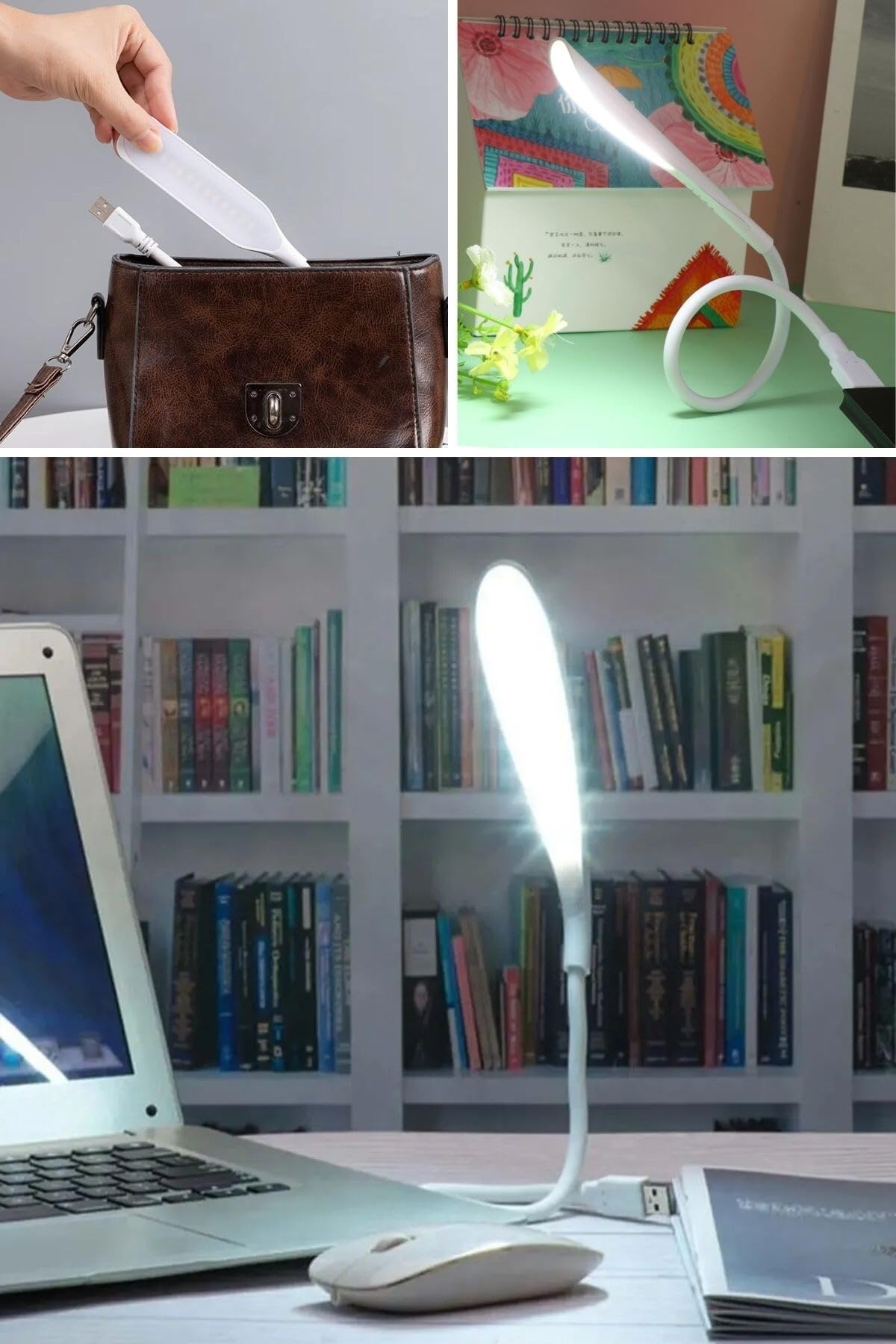 Buffer USB Girişli 14 Ledli 3 Kademeli Dokunmatik Masa/Kitap Okuma Lambası Ledi Beyaz