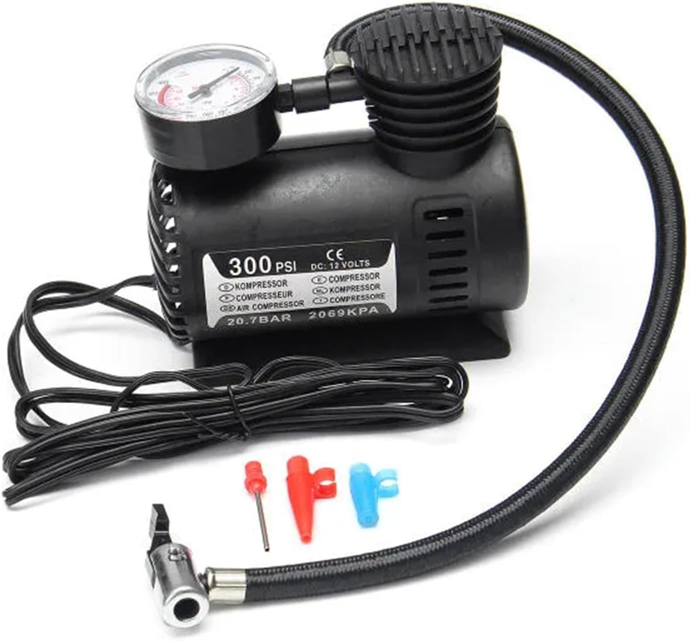 Orret Home 12V Mini Hava Kompresörü – Araç Çakmaklık Tipi 300 PSI Lastik Şişirme Pompası, Araba/Bisiklet/Motosiklet Lastiği ve Top Şişirme İçin Taşınabilir Mini Kompresör