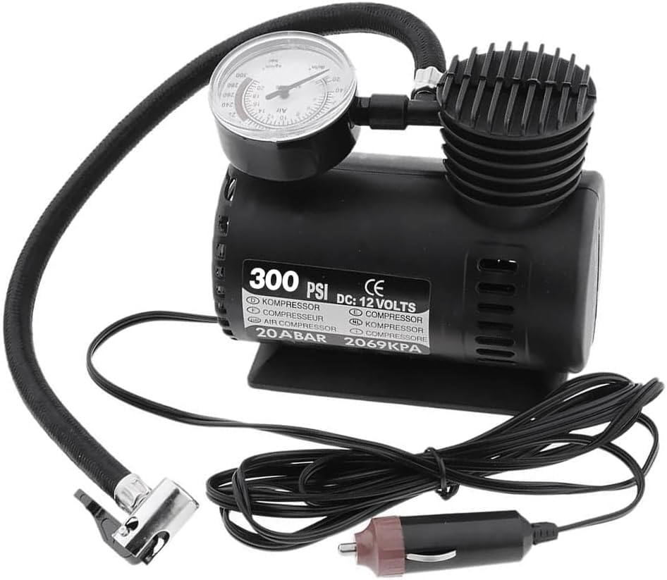 Orret Home 12V Mini Hava Kompresörü – Araç Çakmaklık Tipi 300 PSI Lastik Şişirme Pompası, Araba/Bisiklet/Motosiklet Lastiği ve Top Şişirme İçin Taşınabilir Mini Kompresör