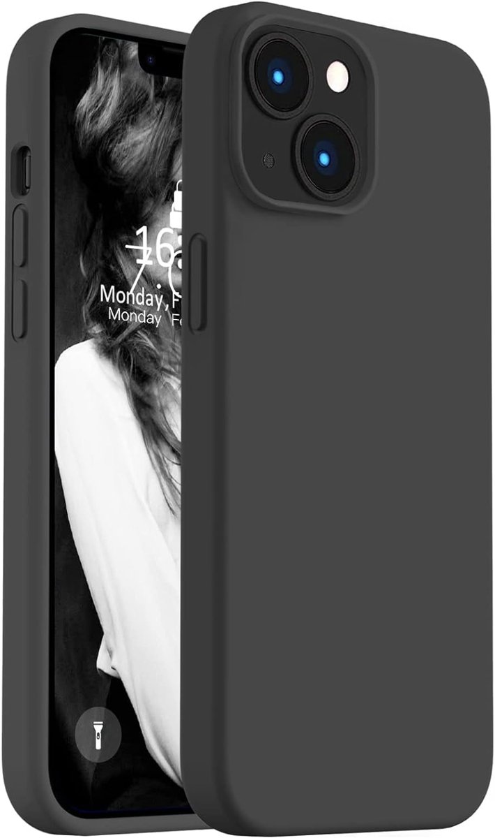 iPhone 15 ile Uyumlu İçi Kadife Lansman Silikon Kılıf – Kamera Korumalı, Darbe Emici, Premium Yumuşak Kapak Siyah