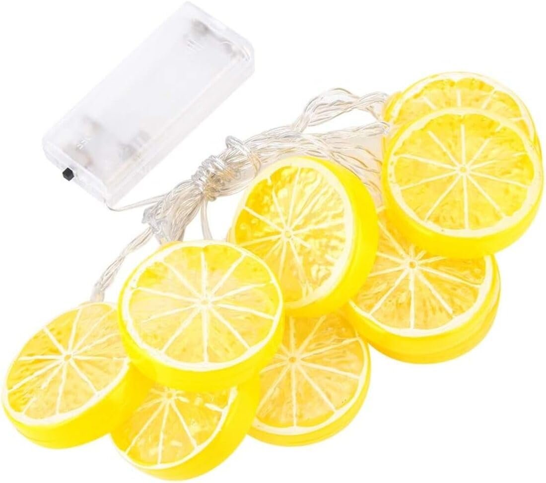 Coverzone Limon Dilimi Şeklinde 10’lu LED Işık Zinciri – 2 Metre Dekoratif Sıcak Aydınlatma, Pil ile Çalışan, Ev ve Parti Süsleme İçin Pratik Limon Işıkları, MZ-304, Sarı