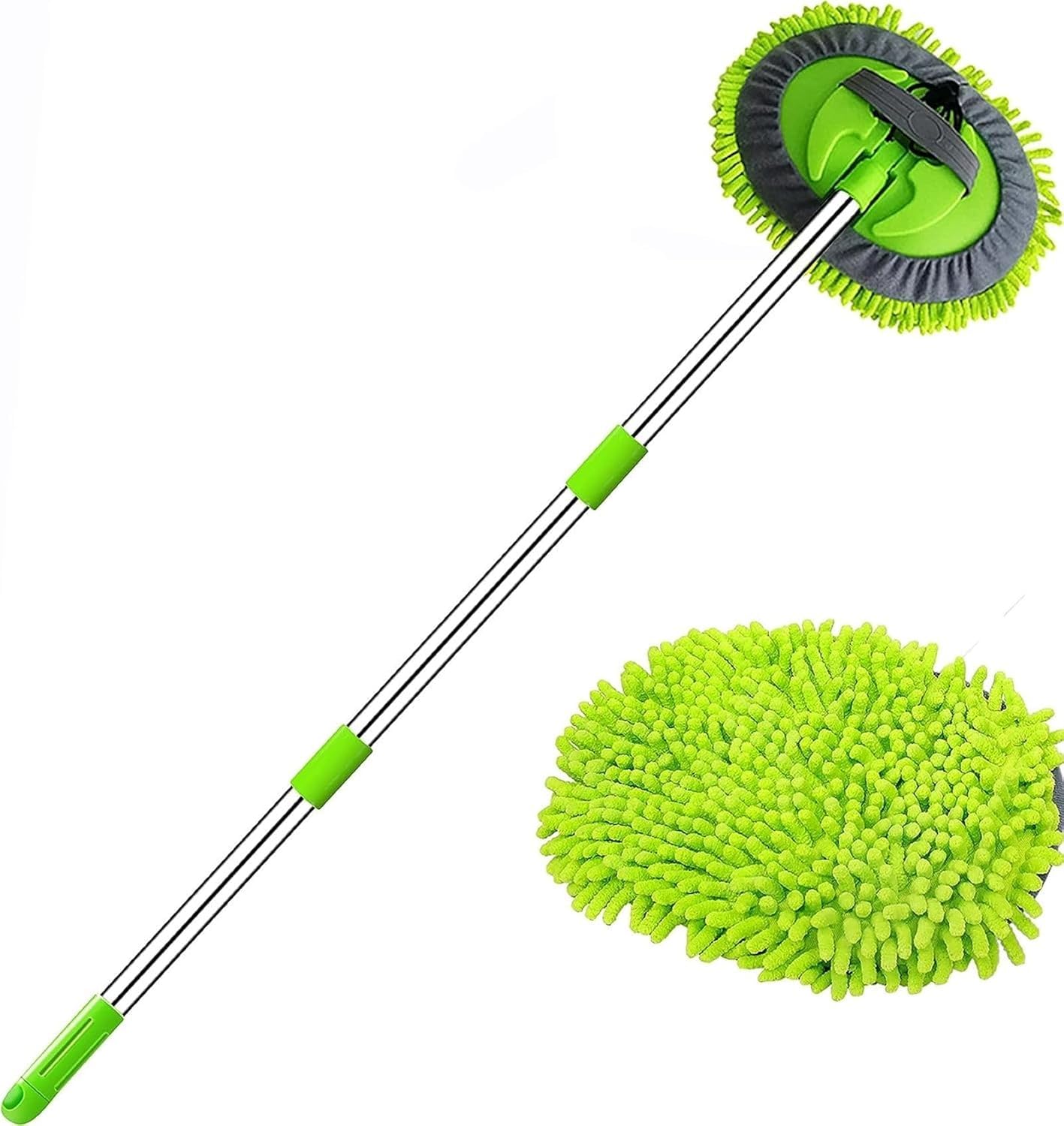 Orret Home Alüminyum Gövdeli Teleskopik Araç Yıkama Mopu – Uzayabilir Saplı Mikrofiber Mop, Yedek Bezli, Çıkarılabilir Başlık, Araba, Pencere ve Tavan Temizliği İçin Profesyonel Mop