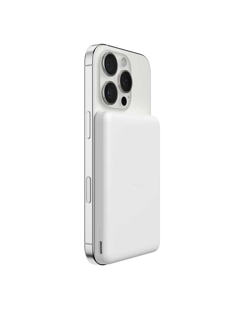 Belkin BoostCharge 5000 mAh İnce Manyetik USB-C Power Bank, Beyaz