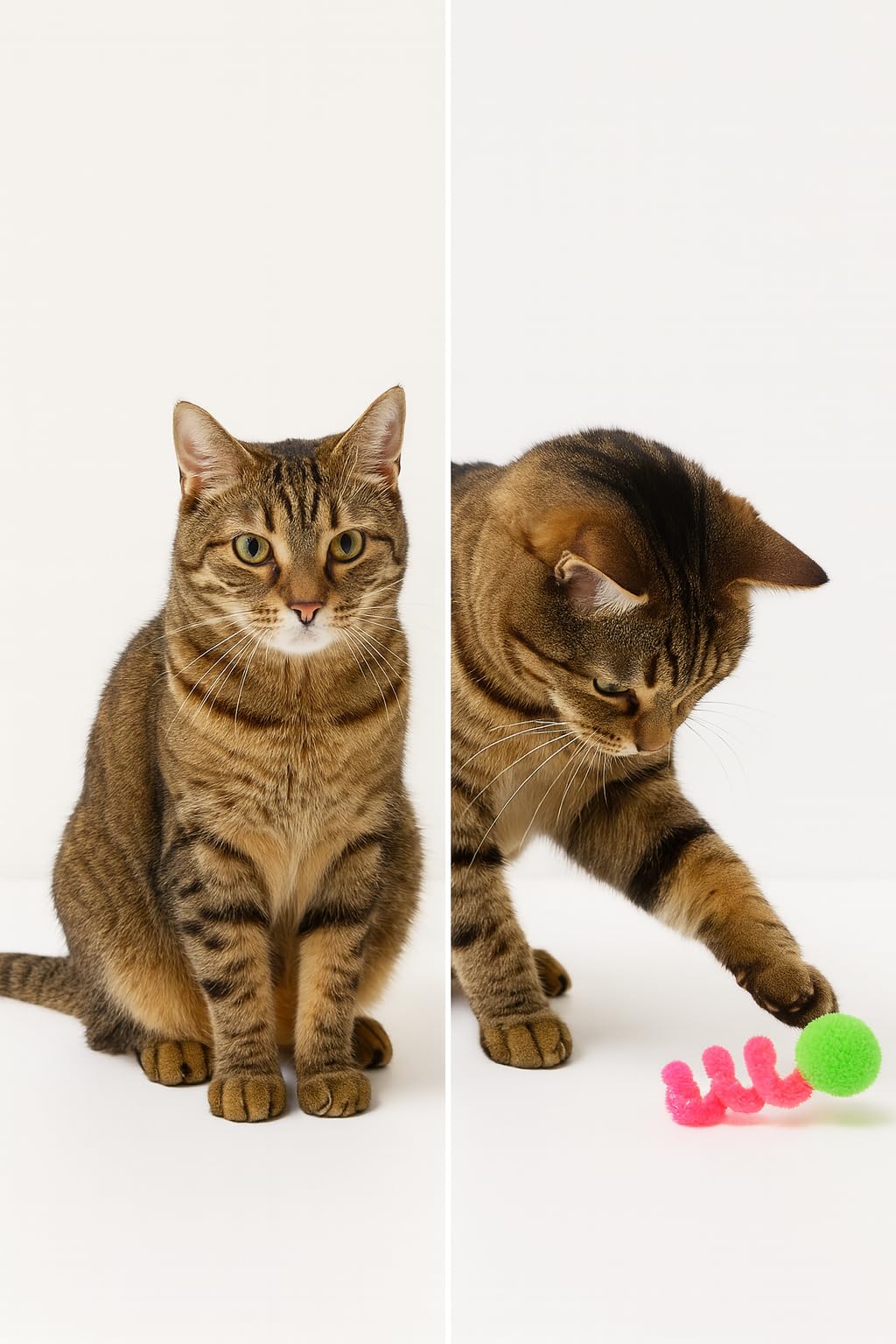 Busstier Kedi Oyuncak Seti Peluş Toplar ve Spiralli Renkli Oyun Oyuncakları Av İçgüdüsünü Destekleyen Hafif Etkileşimli Kedi Eğlence Seti