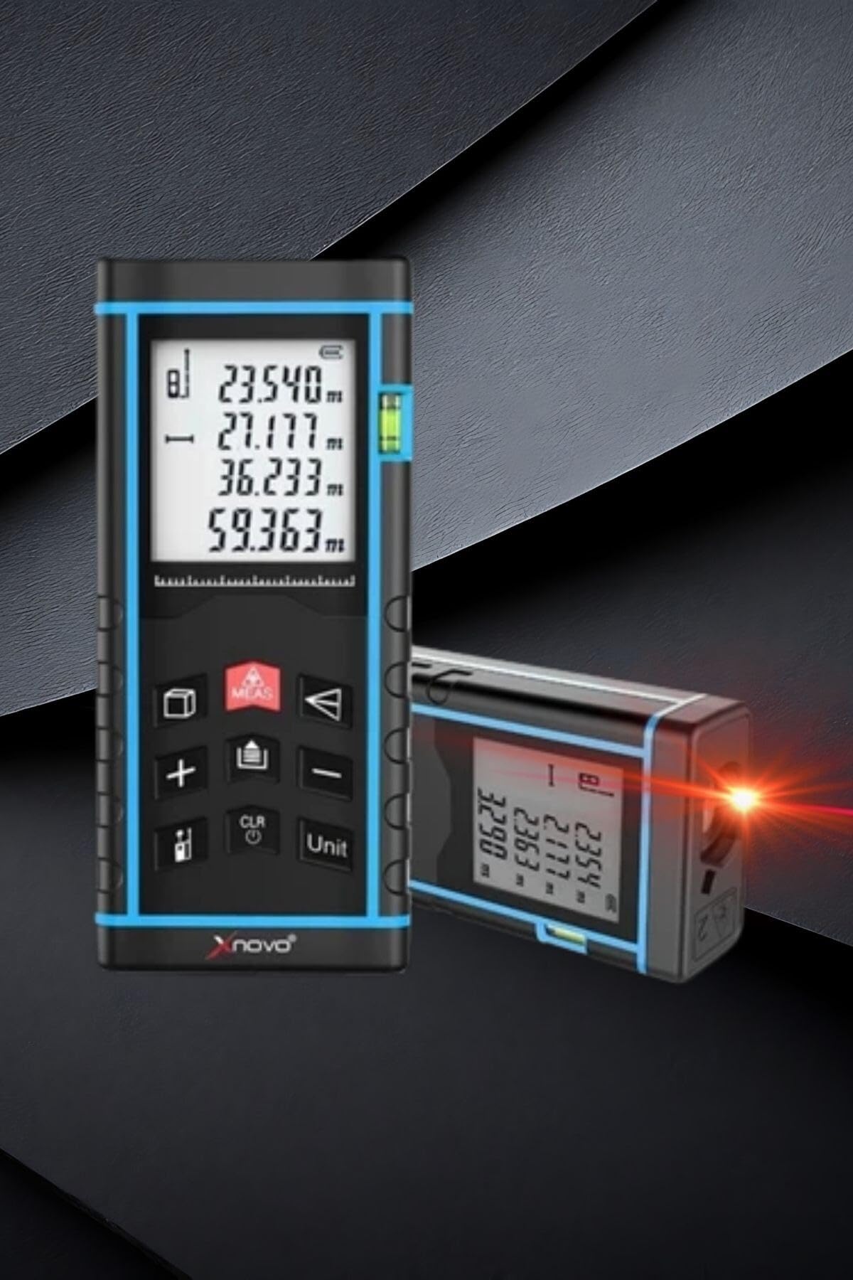 BUFFER® Profesyonel 40 Metre Dijital Lazer Metre Ölçüm Cihazı-LCD Ekranlı,Su Terazili,Pisagor Ölçüm Fonksiyonlu,20 Kayıt Hafızalı,Hassas Lazer Ölçer