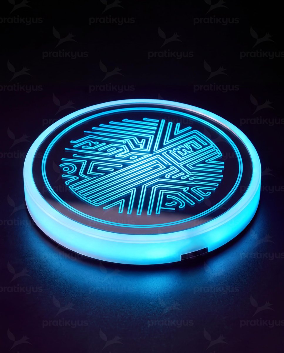 Pratikyus 2'li Set 7 Renkli LED Akıllı Bardak Altı Işıkları – USB Şarjlı, Sensörlü, Araba İçi Dekoratif Atmosfer Aydınlatma
