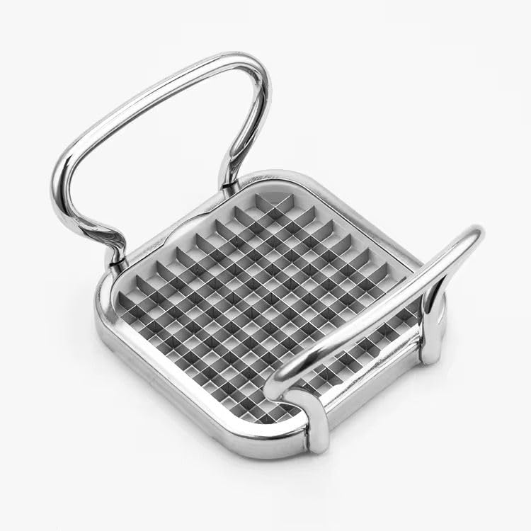 Orret Home 304 Paslanmaz Çelik Patates ve Soğan Doğrayıcı – 10x10 cm Küp Kesim Sebze Doğrayıcı, Metal Tutma Saplı Dayanıklı Mutfak Doğrama Aparatı