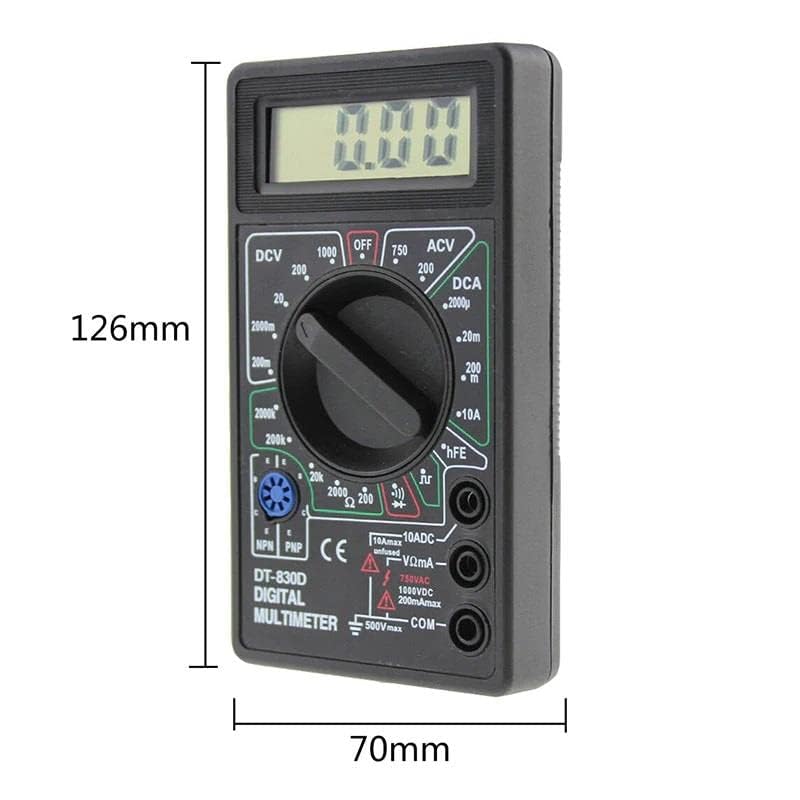 Orret Home Dijital Multimetre – Akım, Voltaj, Direnç Ölçer Elektrik Ölçü Aleti, Taşınabilir DC/AC Ölçüm Cihazı, Güvenlik Sigortalı Tester, LCD Ekranlı Multimetre