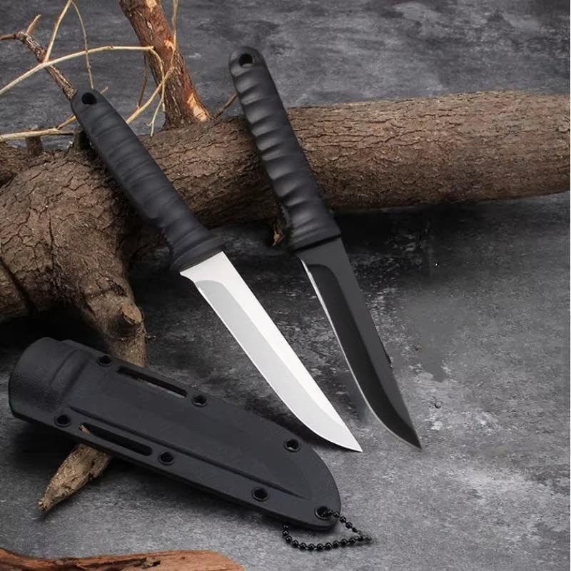 Valkyrie 9CR18 Soğuk Çelik Boyun Askılı Kılıflı Kamp Av Bıçağı Paslanmaz Çelik Gümüş