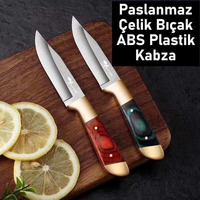 Valkyrie Paslanmaz Çelik Kamp Bıçağı | 16 cm Outdoor Av Bıçağı Deri Kılıflı Kompakt Bıçak Kahve