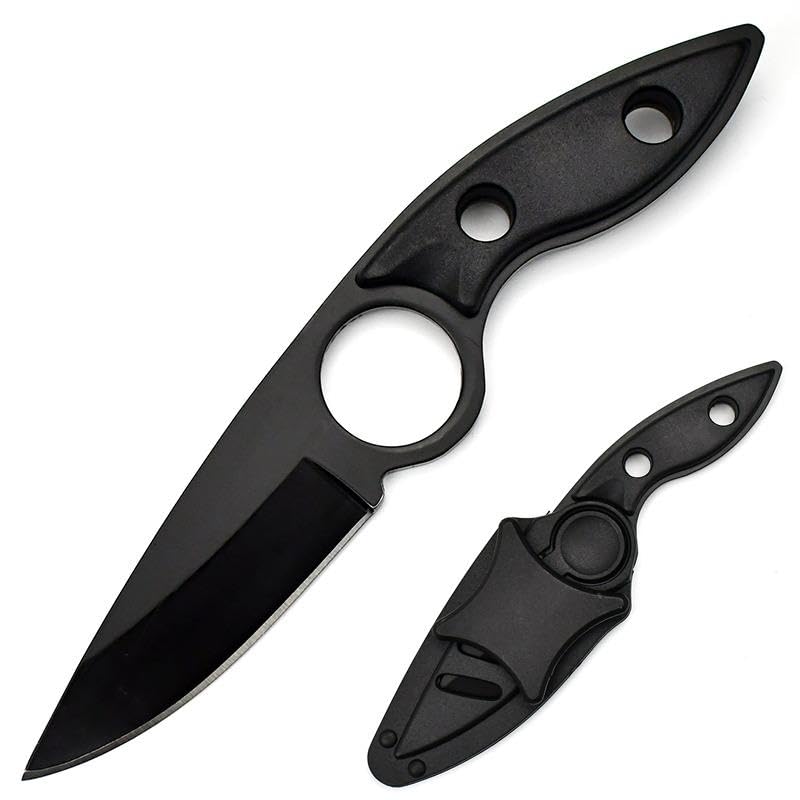 Valkyrie 3CR14MOV Kılıflı Paslanmaz Çelik Parmak Delikli Outdoor Kamp Bıçağı – 17.5 cm Kompakt Gövde
