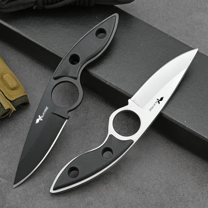 Valkyrie 3CR14MOV Kılıflı Paslanmaz Çelik Parmak Delikli Outdoor Kamp Bıçağı – 17.5 cm Kompakt Gövde