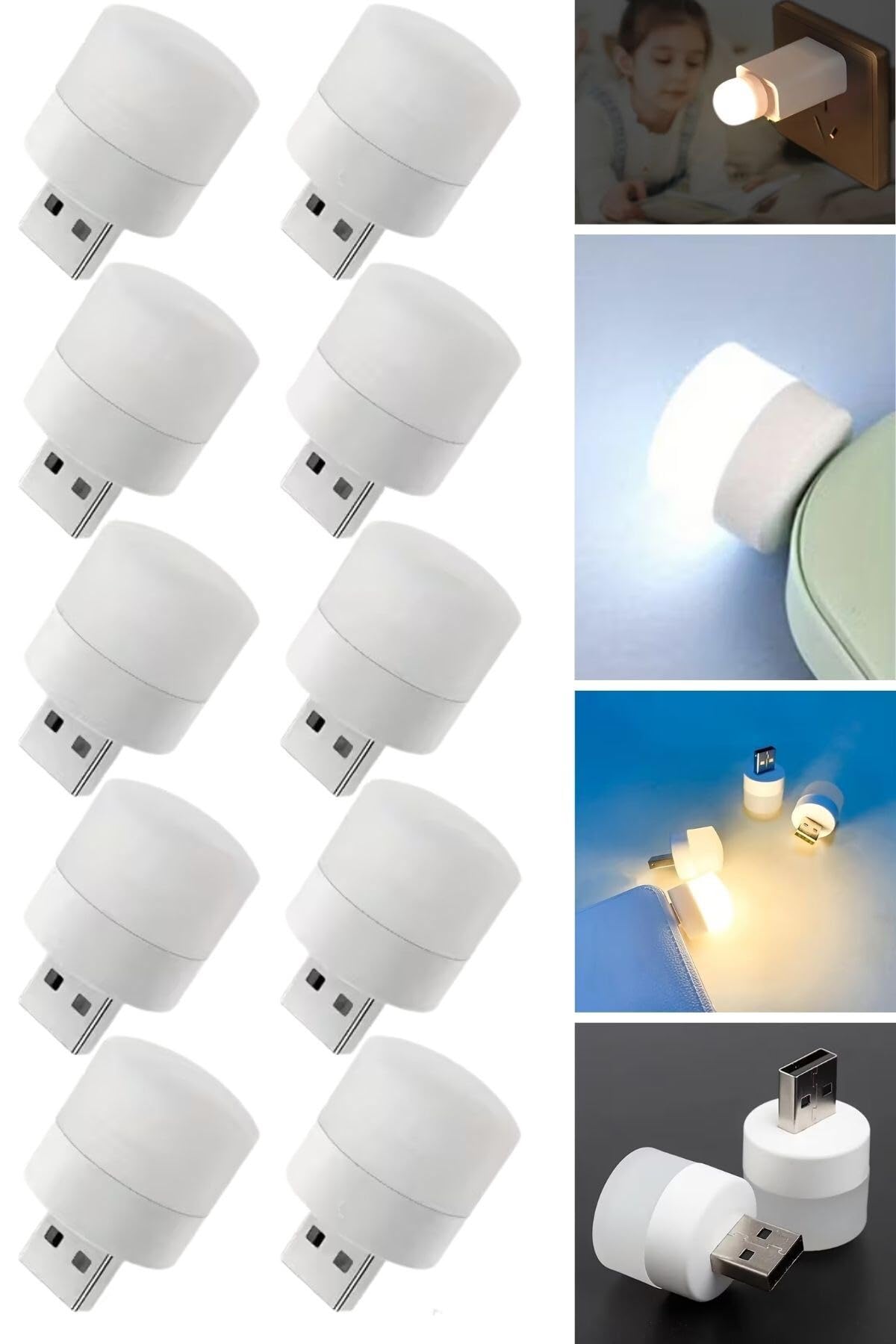 BUFFER® USB Mini Top LED 10’lu Aydınlatma Seti – Sıcak Renkli Gece Lambası, Enerji Tasarruflu Mikro LED Işıklar