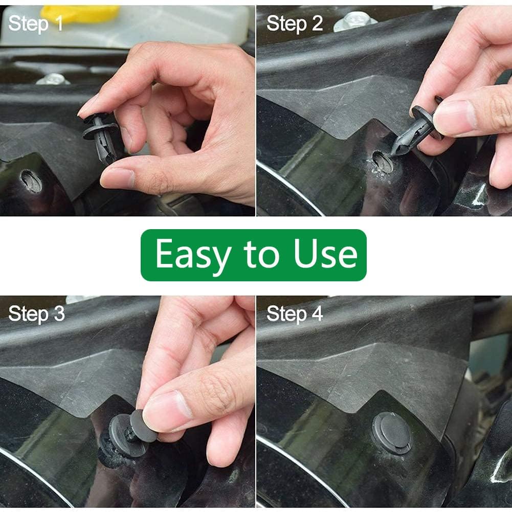 Busstier Oto Fastener Klips Seti 100 Adet 6 Boyut Tampon Kapı Döşeme Pervaz Tutucu Plastik Klips Çeşitleri Araç İç Dış Aksam Uyumlu