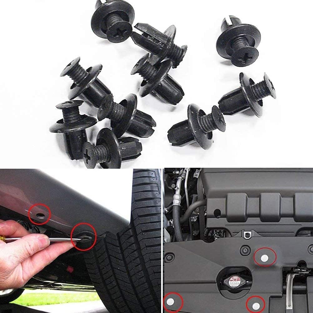 Busstier Oto Fastener Klips Seti 100 Adet 6 Boyut Tampon Kapı Döşeme Pervaz Tutucu Plastik Klips Çeşitleri Araç İç Dış Aksam Uyumlu