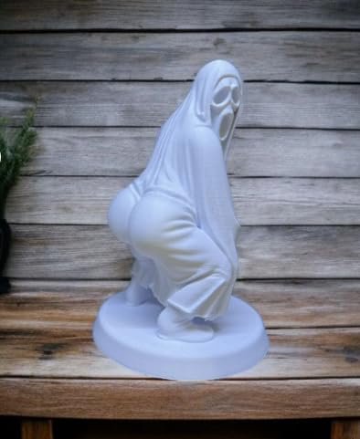 HOUSETREND Dekoratif sevimli şakacı Biblo Twerk Yapan Hayalet Dekoratif Figür, Modern Tasarım, Mini Masa Süsü, Beyaz, Ofis ve Ev dekorasyon hediye